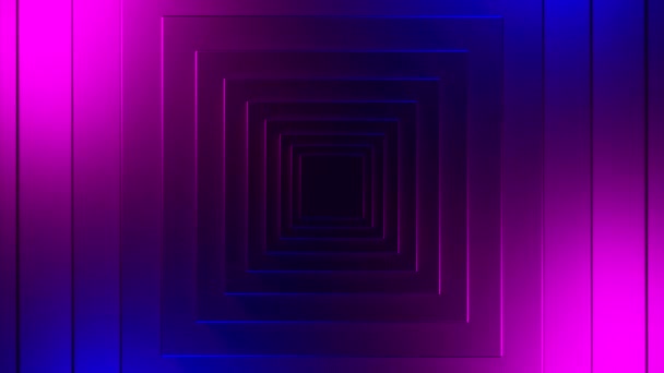 Zielone Fioletowe Podświetlenie Wykonane Grafice Komputerowej Projektowanie Ciemne Tło Kwadratowym — Wideo stockowe