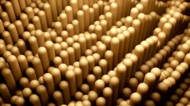 Dikey sütunların dalgalı hareketi. Tasarım. Dijital dokunaçlara benzeyen uzun şekiller