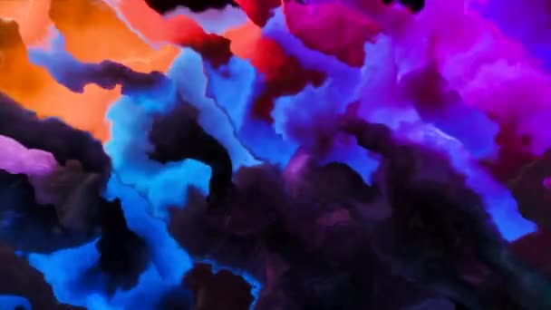 Яркая Палитра Цветов Движение Цветная Краска Анимации Создает Узоры Высококачественные — стоковое видео