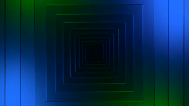 Красочный Абстрактный Рисунок Квадратов Эффектом Смещения Дизайн Туннель Форме Пирамиды — стоковое видео