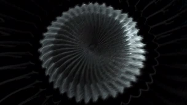 黑色背景 一个巨大的深蓝色和灰色的春天在动画中旋转着 高质量的4K镜头 — 图库视频影像