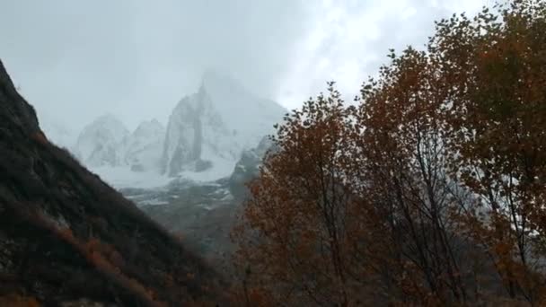 Vista Delle Alte Catene Montuose Bianche Creativo Fate Una Passeggiata — Video Stock