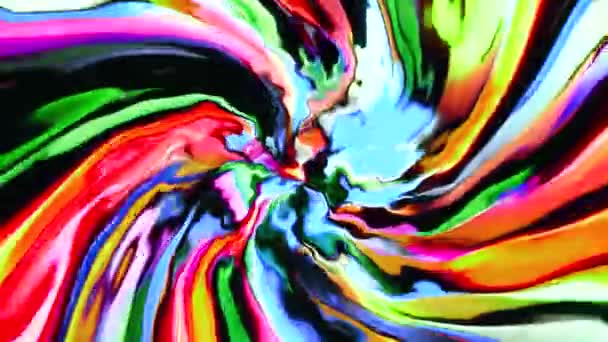 Répandre Des Peintures Colorées Créant Une Fontaine Motion Fond Sombre — Video