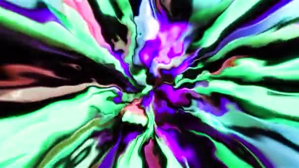 Распространение Цветных Красок Создающих Фонтан Движение Темный Фон Котором Заливается — стоковое видео