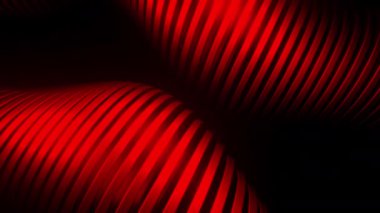 Siyah arka plan. Tasarım. Animasyondaki kırmızı ışık parlak kırmızı bir ışıkla aydınlatılır ve soyutlama çemberinde döner. Yüksek kalite 4k görüntü