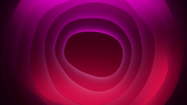 粉色和紫色明亮的圆圈 旋转的圆周线互相绕着慢慢地在抽象地旋转 高质量的4K镜头 — 图库视频影像