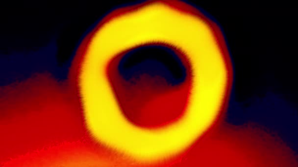 背景与脉动的温环 带活动环的热面罩的效果 活的温暖的环状物移动和脉动 — 图库视频影像