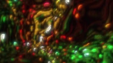 Parlak renkli animasyon, kıvrımlı kıvrımlı çizgiler. Hareket. Parlak renkli desenleri olan soyut bir arkaplan. Soyut çizgilerle parıldayan parlak desen. 