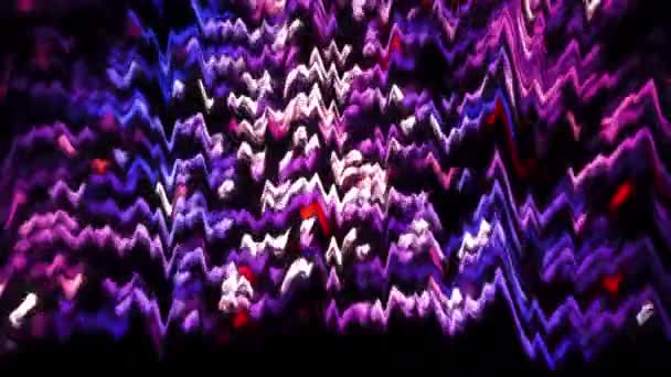 グリーンとピンクの背景は抽象的な絵のように作られました ムーブメント 広がり回転する照らされたネオン パターンが付いている暗い背景 高品質の4K映像 — ストック動画