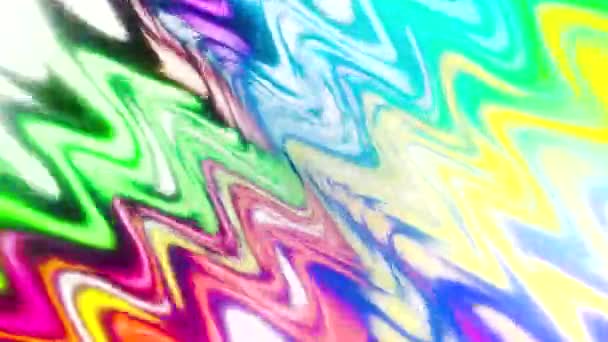 Kleurrijke Psychedelische Zigzags Bewegen Golven Beweging Hypnotische Animatie Met Golvende — Stockvideo