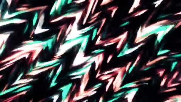 Padrão Móvel Colorido Com Ziguezagues Moção Ziguezagues Triangulares Móveis Com — Vídeo de Stock