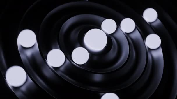 Des Boules Éclatantes Déplacent Anneaux Design Balles Rotatives Dans Des — Video