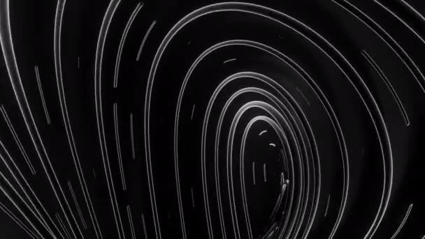 Spirálové Vlnky Futuristickými Liniemi Design Vibrace Proudech Neonových Linií Spirálního — Stock video
