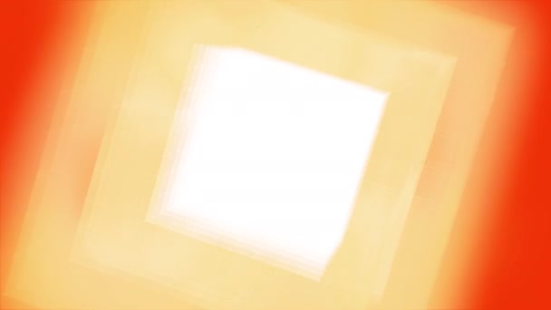 Уникальный Калейдоскопический Светящийся Узор Золотистыми Квадратными Формами Движение Яркий Свет — стоковое видео