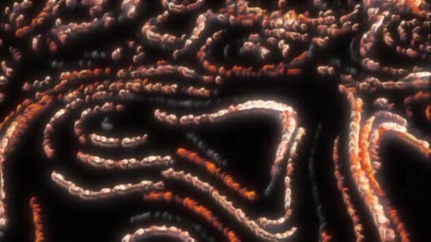 Abstraite Flexion Bandes Étroites Minuscules Particules Brillantes Sur Fond Noir — Video