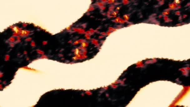 Абстрактна Розплавлена Лава Вигнутих Смугах Дизайн Червона Надзвичайно Гаряча Рідка — стокове відео