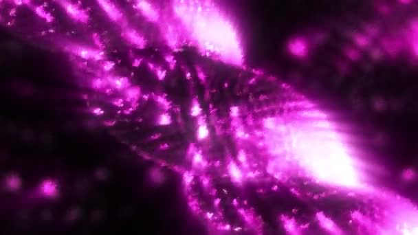 ピンクのスケールで金属3Dブレードのサイクルアニメーション ムーブメント ねじれた形をした輝く背景 — ストック動画