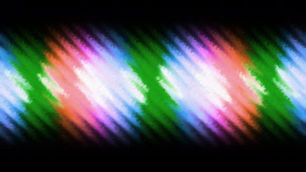 Абстрактные Яркие Прожекторы Черном Фоне Движение Красочные Абстрактные Круглые Полосатые — стоковое видео