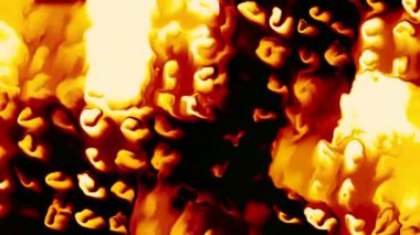 Turuncu ve kırmızı alevlerin dönen arka planı. Hareket. Renkli lekeler hareket ediyor ve değişiyor