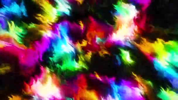 배출의 다채로운 움직임 다채로운 움직이는 파장과 방사선의 다채로운 반점의 움직임 — 비디오