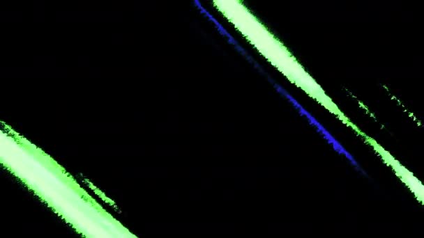 Zwarte Achtergrond Met Groene Blauwe Horizontale Strepen Beweging Heldere Strepen — Stockvideo