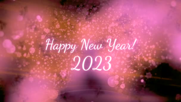 Feliz Año Nuevo 2023 Inscripción Moción Hermosa Animación Festiva Con — Vídeo de stock