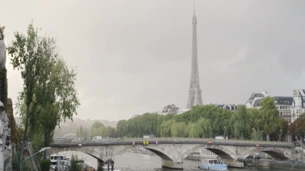 Destino Turístico Popular Paris França 2022 Acção Paisagem Outono Onde — Vídeo de Stock