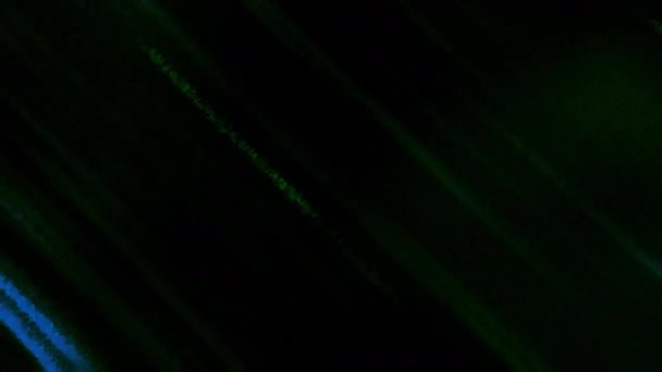 黑色背景 绿色和蓝色水平条纹 3D格式的明亮条纹依次闪烁和消失 高质量的4K镜头 — 图库视频影像