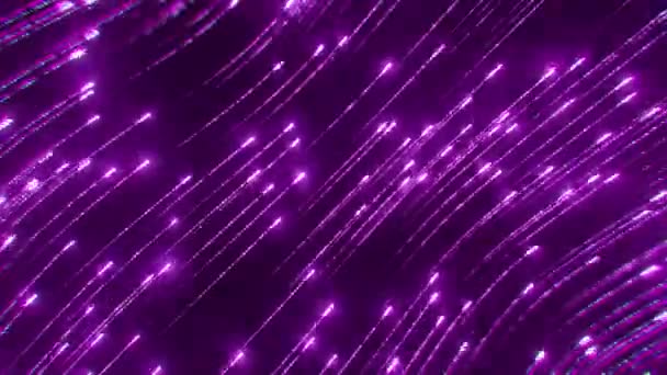 Vliegende Gloeiende Deeltjes Met Staarten Ontwerp Heldere Smalle Gebogen Lichten — Stockvideo