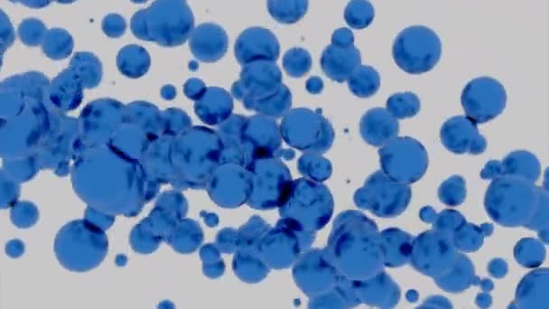 Рухомий Потік Яскравих Кульок Дизайн Зростаючий Потік Яскравих Бульбашок Космосі — стокове відео