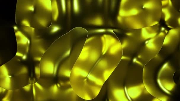 Soyut Altın Sıvı Hareket Ediyor Tasarım Altın Metal Sıvı Kıvrımlarda — Stok video