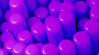 Parlak renkli sütunlar 3 boyutlu animasyonda hareket eder. Tasarım. Hareketli 3 boyutlu silindirli modern animasyon. Parlak sütunlar dalgalar halinde hareket eder. 