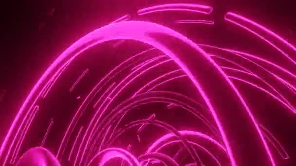 Futurisztikus Animáció Csíkos Objektummal Neon Fénnyel Tervezés Időgép Fogalma — Stock videók