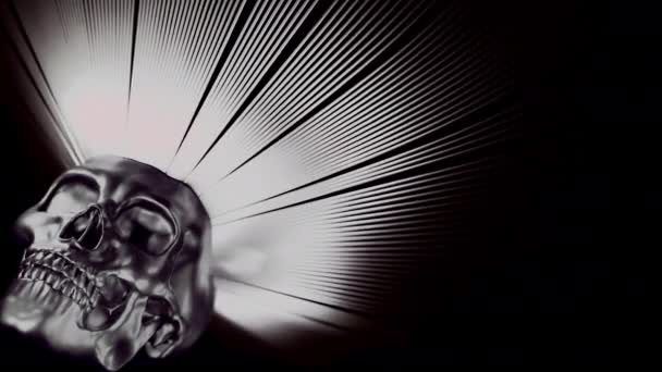 Halloween Fond Abstrait Avec Crâne Monochrome Design Lumière Brillante Crâne — Video