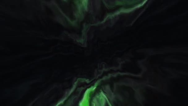Zwarte Achtergrond Met Glinsterende Patronen Beweging Heldere Bliksem Van Groene — Stockvideo