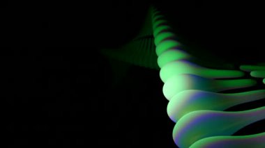 3D spiral renk akışı. Tasarım. Hareketli spirale 3 boyutlu daldırılmış modern stil animasyonu. Siyah arkaplanda 3B renkli DNA tarzı spiral hareketler. 