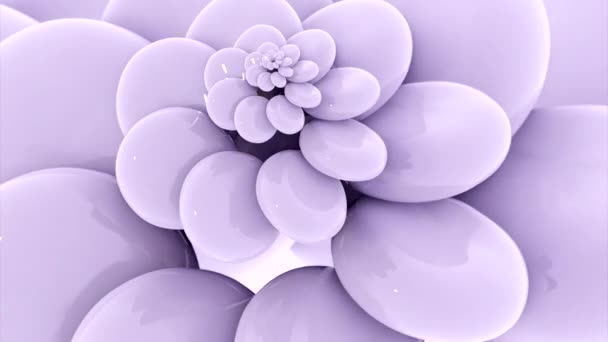 Тривимірні Кола Дзижчать Спіральній Квітці Дизайн Красива Анімація Квітковою Спіральною — стокове відео