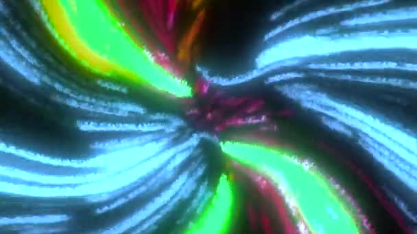 Цветные Светящиеся Линии Стиле Ретро Движение Погрузитесь Виртуальный Красочный Поток — стоковое видео