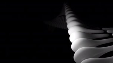 3D spiral renk akışı. Tasarım. Hareketli spirale 3 boyutlu daldırılmış modern stil animasyonu. Siyah arkaplanda 3B renkli DNA tarzı spiral hareketler. 