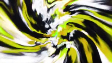 Bulanık çizgili akıntıların renkli sarmalı. Hareket. Sıvı çizgilerle hareket eden parlak soyut spiral. Renkli sıvı şeritler plazma spiralinde hareket eder. 