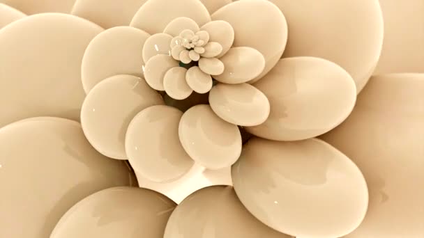 Boyutlu Daireler Sarmal Çiçekte Döner Tasarım Çiçeksel Spiral Şekilli Güzel — Stok video