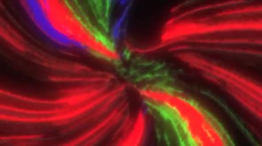 Zaman ve uzayda enerji dolu bir ışık tüneli. Hareket. Şekilleri bükme ve dönüştürme 