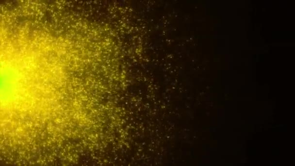 绿色和黄色的闪光 一种黑色的背景 有迷人的光泽 在明亮的抽象中产生 高质量的4K镜头 — 图库视频影像