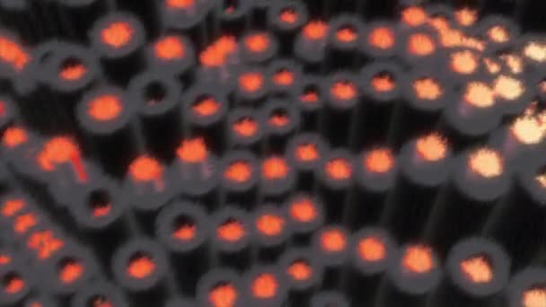 Oranje Bewegende Kleine Stokken Beweging Animatie Met Afwisselende Bewegende Lijnen — Stockvideo