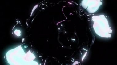 Çizgi film animasyonlu siyah arkaplan. Tasarım. Aydınlatılmış desenlerin parlak renkleri hızla ilerliyor. Yüksek kalite 4k görüntü