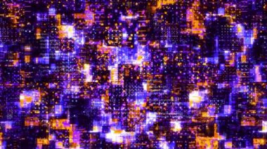 Uzay bilgisayar kodlu sanal uzay. Hareket. Sonsuzlukta renkli bilgisayar programları ve sanal kodlar. Yazılımın içinde boşluk. 