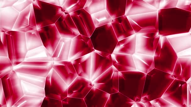 Кристаллические Геометрические Молекулы Движение Геометрические Формы Кристаллическим Сиянием Яркие Светящиеся — стоковое видео