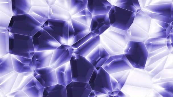 Kristalgeometrische Moleculen Beweging Geometrische Vormen Met Kristallen Uitstraling Heldere Gloeiende — Stockvideo