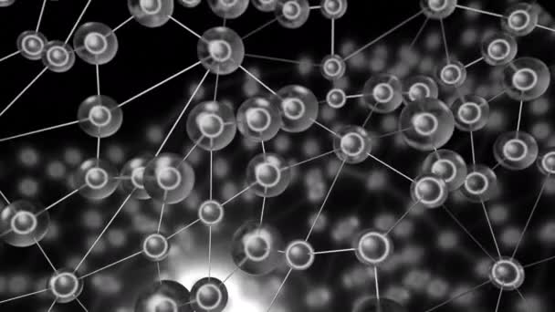 Les Molécules Avec Des Lignes Déplacent Ondes Design Chaînes Biologiques — Video
