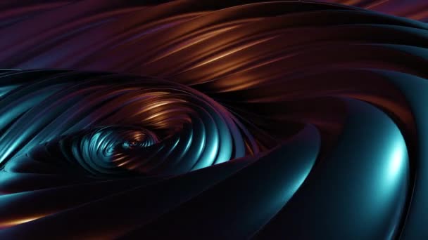 Вращение Трехмерной Спирали Металлическими Линиями Дизайн Вихрь Металлической Спирали Линиями — стоковое видео